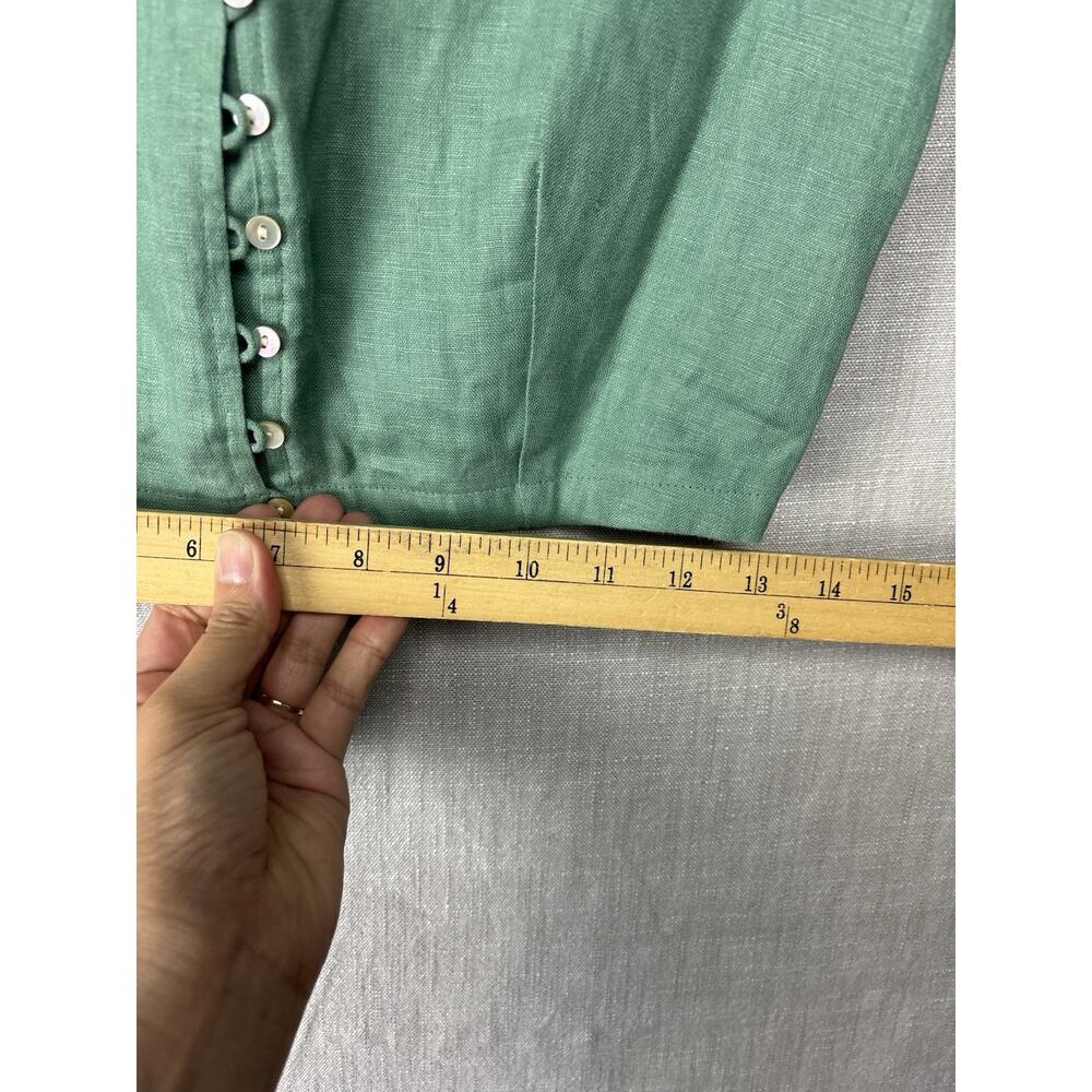 Madewell Linen Gwen Crop Vest Top Green Size 2 - Picture 6 of 8